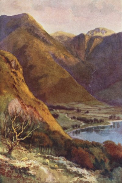 Hoofd van Buttermere en Honister Crag door Ernest William Haslehust