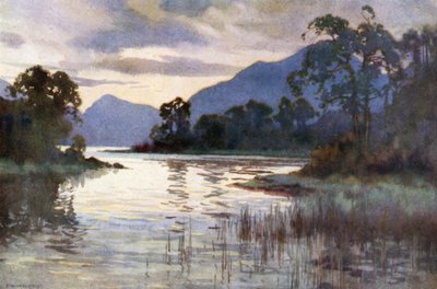 Luss Straits (kleur litho) door Ernest William Haslehust