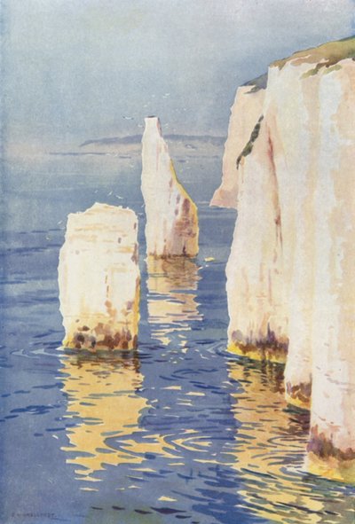 Old Harry Rocks, Swanage door Ernest William Haslehust
