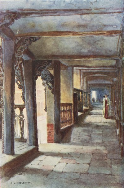 De Rijen, Watergate Straat (kleur litho) door Ernest William Haslehust