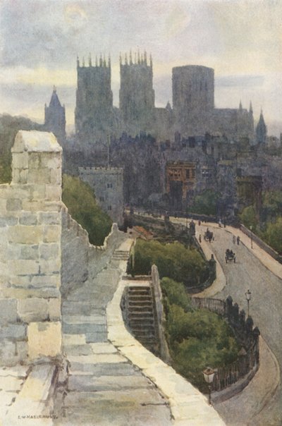 York vanaf de Stadswallen door Ernest William Haslehust
