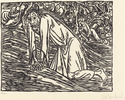 Christus in Gethsemane, 1919 door Ernst Barlach