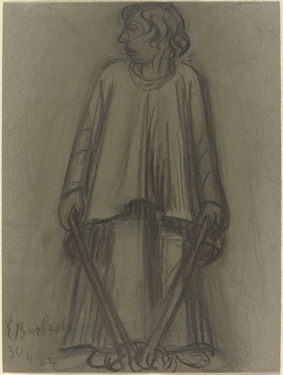 Staande figuur met gedoofde fakkels door Ernst Barlach