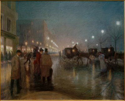 Hamburg, Der Jungfernstieg in de avond door Ernst Eitner