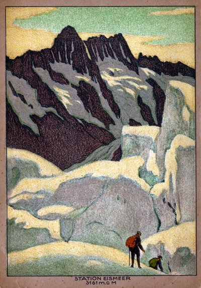 Grindelwaldgletsjer (Illustratie, ca. 1920-1930) door Ernst Emil Schlatter