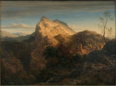 Avondlandschap bij Olevano door Ernst Fries