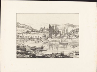 Het Klooster van Neuberg vanuit Schlierbach door Ernst Fries