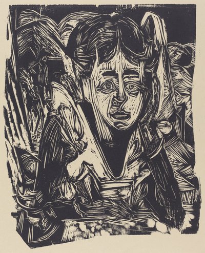Meisje dromend door Ernst Ludwig Kirchner