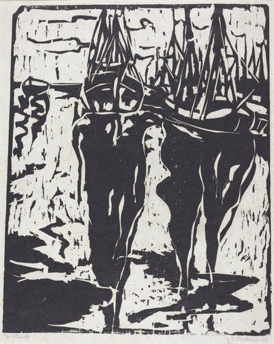 Havenscène, 1908 door Ernst Ludwig Kirchner