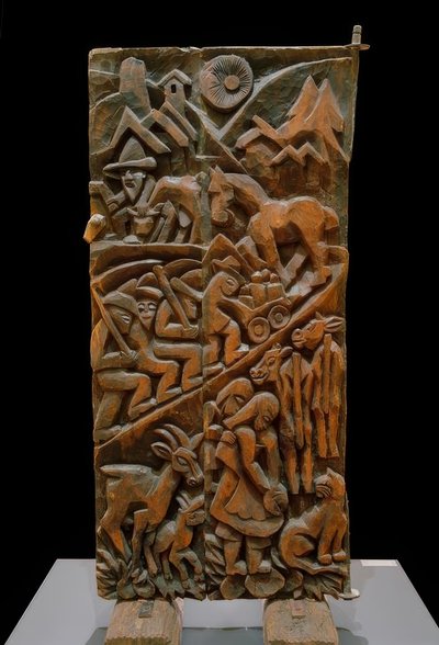 Alpaufzug door Ernst Ludwig Kirchner