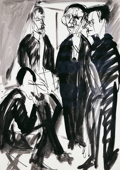 Kunstenaar en Die Brucke groep in Dresden, door Ernst Ludwig Kirchner door Ernst Ludwig Kirchner