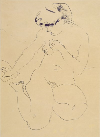 Hurkende Naakt door Ernst Ludwig Kirchner