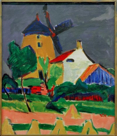 De Windmolen bij Moritzburg door Ernst Ludwig Kirchner