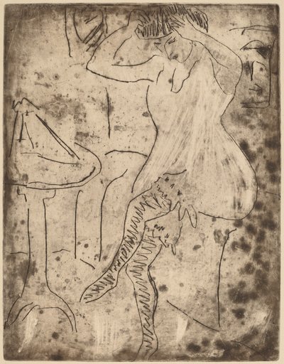 Dodo doet haar haar door Ernst Ludwig Kirchner