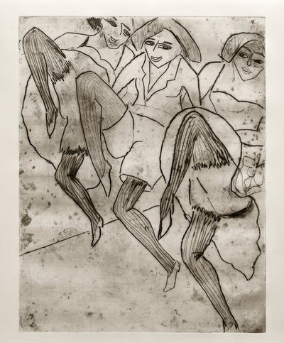 Hamburgse Danseressen door Ernst Ludwig Kirchner
