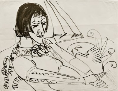 Zittende (Erna) door Ernst Ludwig Kirchner
