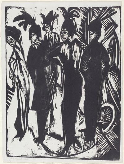 Vijf vrouwen op straat door Ernst Ludwig Kirchner