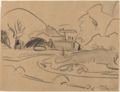 Voetpaden en Paviljoen in de Dresden Grosser Garten door Ernst Ludwig Kirchner