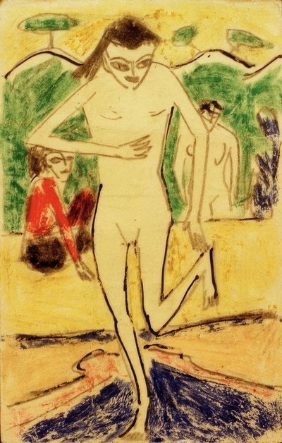 Fränzi voor wandtapijt door Ernst Ludwig Kirchner