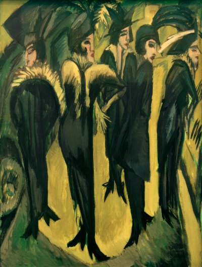 Vijf vrouwen op straat door Ernst Ludwig Kirchner