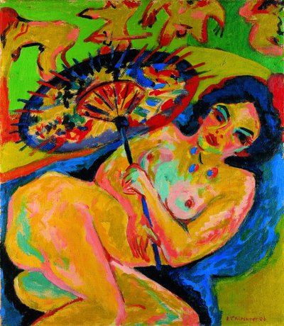 Meisje onder een Japanse Paraplu, ca. 1909 door Ernst Ludwig Kirchner