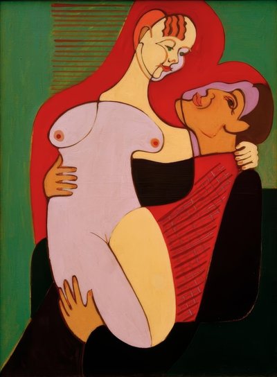 Groot liefdespaar (echtpaar Hembus) door Ernst Ludwig Kirchner