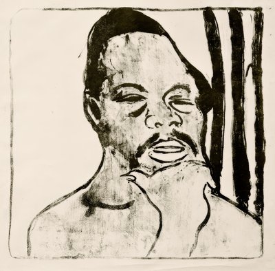 Negerkop door Ernst Ludwig Kirchner