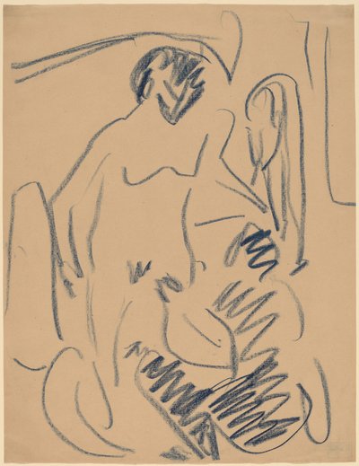 Naakt op het Strand door Ernst Ludwig Kirchner