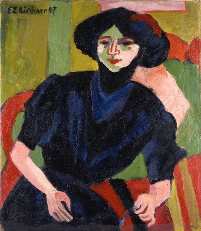 Portret van een vrouw door Ernst Ludwig Kirchner