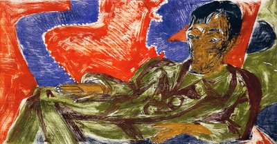 Portret van de schilder Otto Mueller door Ernst Ludwig Kirchner