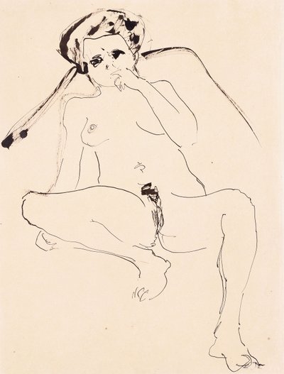 Liggend Naakt, 1919 door Ernst Ludwig Kirchner