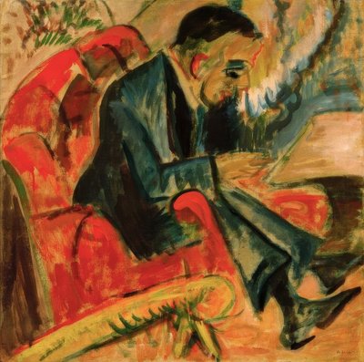 Zittende Man op een Parkbank door Ernst Ludwig Kirchner