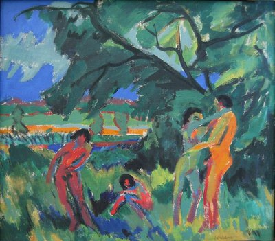 Spelende Naakte Mensen door Ernst Ludwig Kirchner