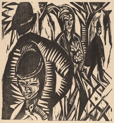 Straatscène na de regen door Ernst Ludwig Kirchner