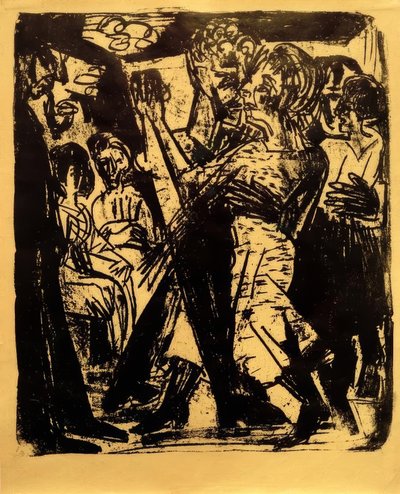 Dansend boerenpaar door Ernst Ludwig Kirchner
