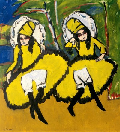 Twee dansers, 1910-1911 door Ernst Ludwig Kirchner