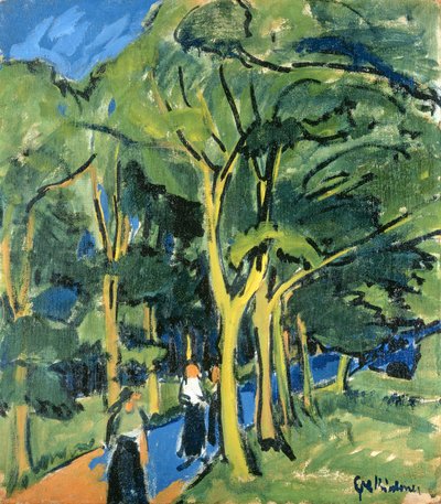Waldstrasse, ca. 1910 door Ernst Ludwig Kirchner
