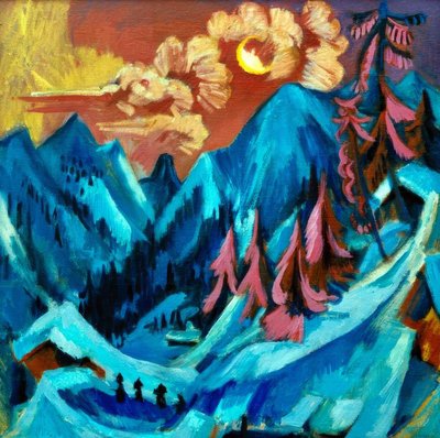 Wintermaanlandschap door Ernst Ludwig Kirchner