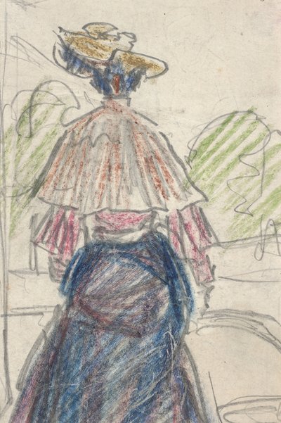Vrouw in landschap van achteren gezien door Ernst Ludwig Kirchner