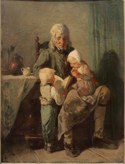 Grootvader en kleinkinderen door Ernst Schalck