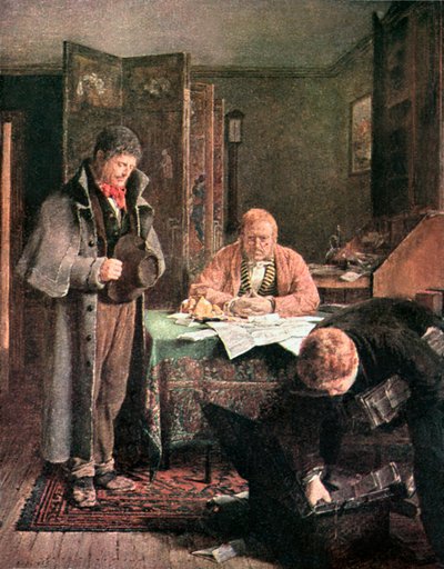 De huurovereenkomst geweigerd (kleurenlitho) door Erskine Nicol