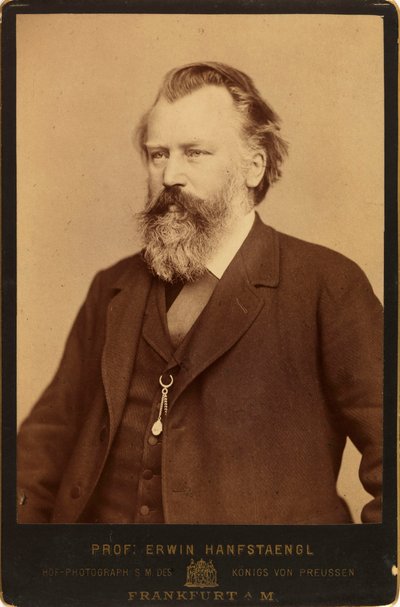 Portret van de Componist Johannes Brahms door Erwin Hanfstaengl