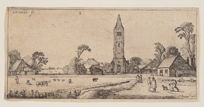 Pad rechts dat naar een dorp leidt, uit Landschappen door Esaias van den Velde I