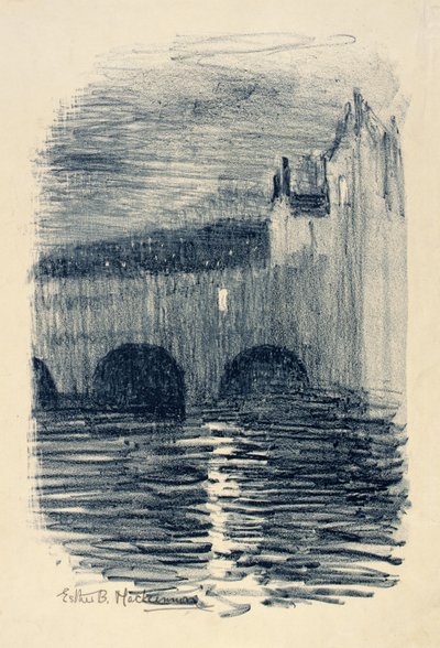 Pulteney Bridge, Bath--Schemering door Esther Blaikie MacKinnon