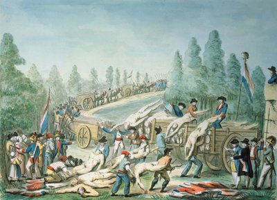 Transport van Lijken tijdens de Revolutie, c.1790 door Etienne Bericourt
