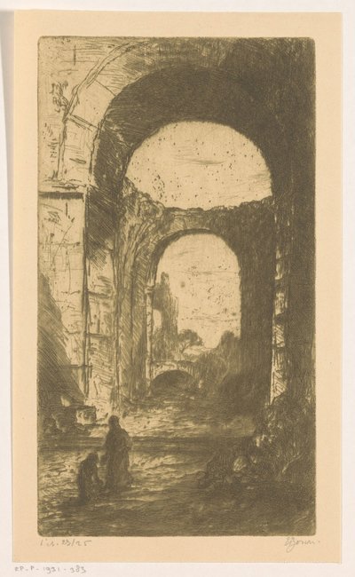 Palatijnsche ruïne in Rome door Etienne Bosch (signed by artist)