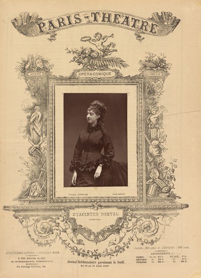 Theater van Parijs: Hyacinthe Derval door Etienne Carjat