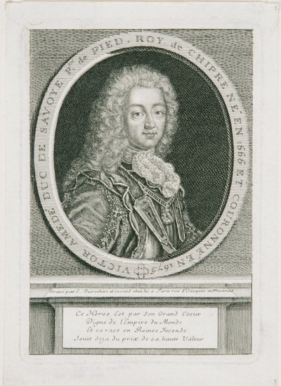 Victor Amadeus II hertog van Savoye, koning van Sicilië en eerste koning van Piemonte-Sardinië door Etienne Desrochers