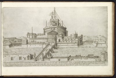 Engelenburcht en de Engelenbrug te Rome door Etienne Duperac