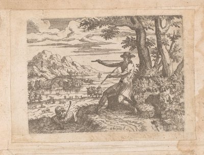 Landschap met Mercurius en Argus door Etienne Duperac
